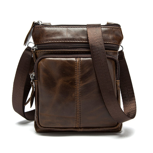 Messenger Bag Men's Shoulder Genuine Leather bags Flap Small male man Crossbody bags for men natural Leather bag