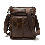 Messenger Bag Men's Shoulder Genuine Leather bags Flap Small male man Crossbody bags for men natural Leather bag
