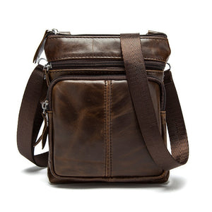 Messenger Bag Men's Shoulder Genuine Leather bags Flap Small male man Crossbody bags for men natural Leather bag