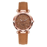 Ladies Women Watch fashion Korean Rhinestone Rose Gold Quartz  Female Leather Belt Watches reloj inteligente mujer Clock часы