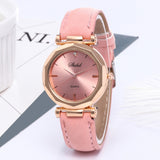 Ladies Women Watch fashion Korean Rhinestone Rose Gold Quartz  Female Leather Belt Watches reloj inteligente mujer Clock часы