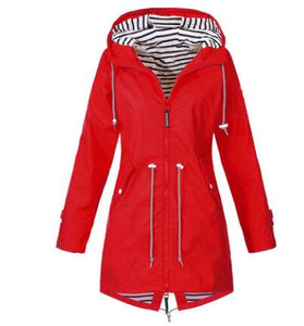 2020 spring and autumn Women's Solid Rain Jacket Outdoor Jackets Waterproof Hooded Raincoat Windproof free shipping