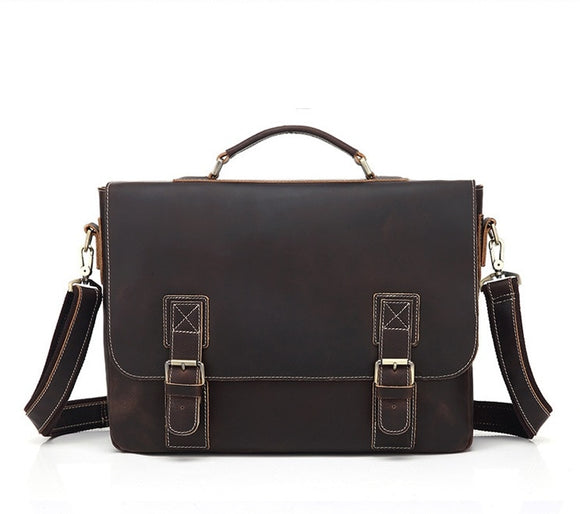 Genuine leather male handbags 15 inch laptop business shoulder crossbody bags