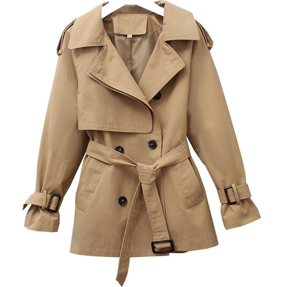 2020 Spring Autumn Trench Coat Women Casual Thin Double breasted Windbreaker Female Overcoat Slim Outwear Coats P526