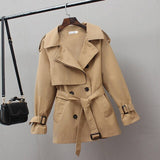 2020 Spring Autumn Trench Coat Women Casual Thin Double breasted Windbreaker Female Overcoat Slim Outwear Coats P526