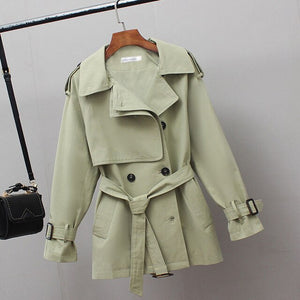 2020 Spring Autumn Trench Coat Women Casual Thin Double breasted Windbreaker Female Overcoat Slim Outwear Coats P526