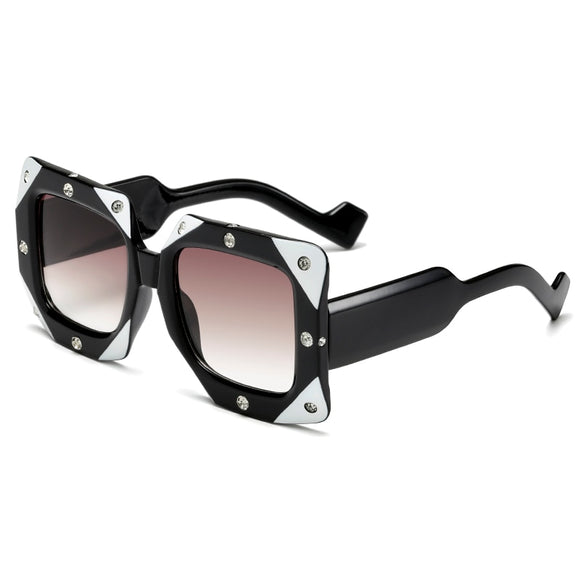 Italian Big frame Square Diamond Sunglasses 2020 new Women Men Vintage Oversized Sun glasses Female Male Oculos de sol Shades