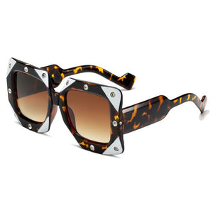 Italian Big frame Square Diamond Sunglasses 2020 new Women Men Vintage Oversized Sun glasses Female Male Oculos de sol Shades