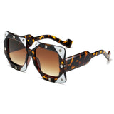 Italian Big frame Square Diamond Sunglasses 2020 new Women Men Vintage Oversized Sun glasses Female Male Oculos de sol Shades