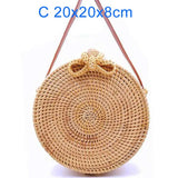 2020  Women Summer Rattan Bag Handmade Round Straw Bags  YY31