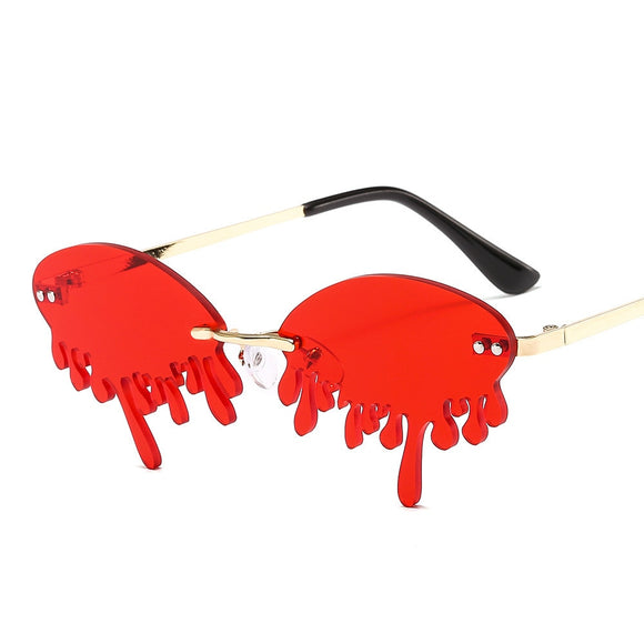 2020 New Fashion Rimless Funny Sun glasses Women Brand Design Net Red Stage Show Hundred Towers Tears Sunglasses UV400