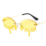 2020 New Fashion Rimless Funny Sun glasses Women Brand Design Net Red Stage Show Hundred Towers Tears Sunglasses UV400
