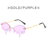 2020 New Fashion Rimless Funny Sun glasses Women Brand Design Net Red Stage Show Hundred Towers Tears Sunglasses UV400