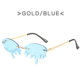 2020 New Fashion Rimless Funny Sun glasses Women Brand Design Net Red Stage Show Hundred Towers Tears Sunglasses UV400
