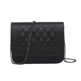 2020 PU Leather Women Messenger Bag Plaid Ladies Crossbody Bag Chain Trendy Candy Color Small Flap Shopping Handbag