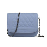 2020 PU Leather Women Messenger Bag Plaid Ladies Crossbody Bag Chain Trendy Candy Color Small Flap Shopping Handbag