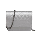 2020 PU Leather Women Messenger Bag Plaid Ladies Crossbody Bag Chain Trendy Candy Color Small Flap Shopping Handbag