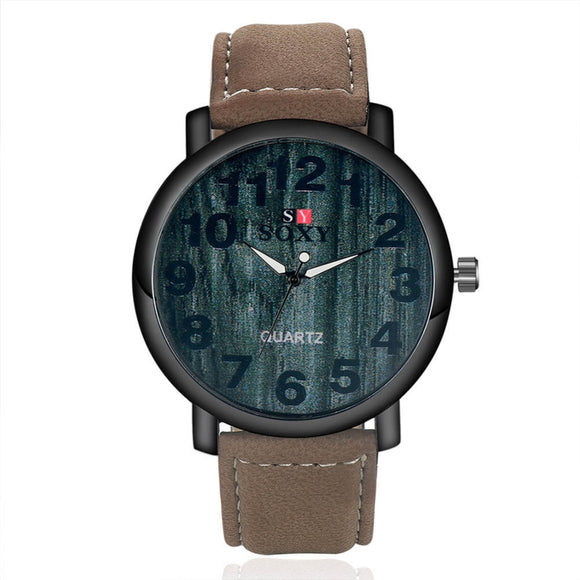 2020 Fashion Men's Watch Clock Man Mens Watches Top Brand Luxury SOXY Leather Quartz Watch Wooden Designer Time reloj hombre