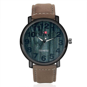 2020 Fashion Men's Watch Clock Man Mens Watches Top Brand Luxury SOXY Leather Quartz Watch Wooden Designer Time reloj hombre