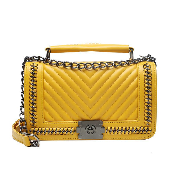 Brand Female Handbag 2020 Quilted Designer Sac PU Leather Shoulder Bags for Women Chain Lock Small Messenger Crossbody Bag Purse