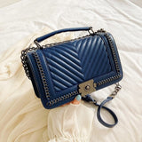 Brand Female Handbag 2020 Quilted Designer Sac PU Leather Shoulder Bags for Women Chain Lock Small Messenger Crossbody Bag Purse
