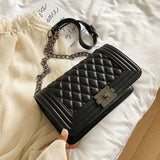 Brand Female Handbag 2020 Quilted Designer Sac PU Leather Shoulder Bags for Women Chain Lock Small Messenger Crossbody Bag Purse