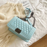 Brand Female Handbag 2020 Quilted Designer Sac PU Leather Shoulder Bags for Women Chain Lock Small Messenger Crossbody Bag Purse