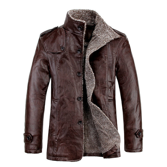 New 2019 Mens Leather Jackets Classic Motorcycle Bike Cowboy Jacket Male Velvet Casual Coats Warm Brand Clothing Plus Size 8XL
