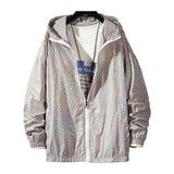 Women Basic Jackets Summer 2020 Colorful Reflective Causal Thin Windbreaker Women Hooded Jackets Coat Zipper Bomber veste femme