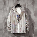 Women Basic Jackets Summer 2020 Colorful Reflective Causal Thin Windbreaker Women Hooded Jackets Coat Zipper Bomber veste femme
