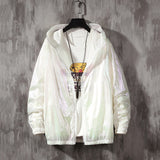 Women Basic Jackets Summer 2020 Colorful Reflective Causal Thin Windbreaker Women Hooded Jackets Coat Zipper Bomber veste femme