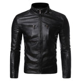 Men Biker Leather Jacket Spring and Autumn 2020 New Men's Fashion Trend Decorative Motorcycle Leather Coat
