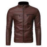 Men Biker Leather Jacket Spring and Autumn 2020 New Men's Fashion Trend Decorative Motorcycle Leather Coat