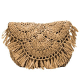 2020 New Summer Straw Bags Handmade Tassel Small Beach Bags Raffia Rattan Woven Handbags Vacation Shoulder Crossbody Bags Clutch
