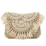 2020 New Summer Straw Bags Handmade Tassel Small Beach Bags Raffia Rattan Woven Handbags Vacation Shoulder Crossbody Bags Clutch