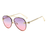 2020 Ladies Brand Diamond Pilot Sunglasses Women Luxury Personality Sun Glasses Designer Eyewear Shades UV400 Gradient Oculos