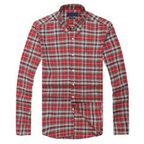 man high quality small pony polo shirts  Men Long Sleeve Dress Shirts 100%Cotton hombre homme chemises plaid shirts