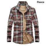 Shirt Men Plaid Flannel Shirts Mens Casual Autumn Winter Spring Thick Warm Fleece Cotton Long Sleeve Shirt 4XL Camisa Masculina