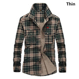 Shirt Men Plaid Flannel Shirts Mens Casual Autumn Winter Spring Thick Warm Fleece Cotton Long Sleeve Shirt 4XL Camisa Masculina