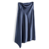Elegant Women Satin Irregular Long Skirt 2020 Fashion New Womens Retro High Waist Sexy Slim Bag Hip Hips Skirts Saia