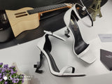 Kmeioo Genuine leather Luxury brands soft comfortable lady sexy thin heels top quality lady buckles High Heels sandals 10cm 8cm