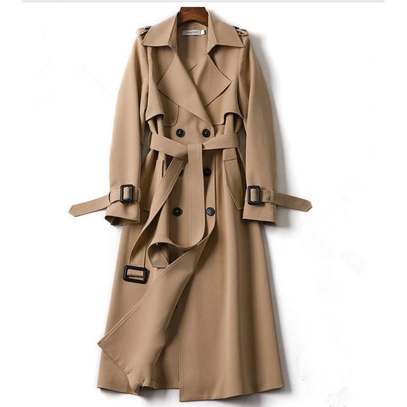 5 colors 2020 New Autumn Spring Women's Coat Korean Windbreaker Female Plus Size Double Breasted Ladies Long Chic Trench Coats