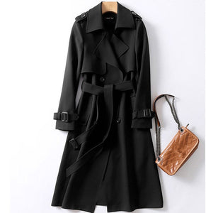 5 colors 2020 New Autumn Spring Women's Coat Korean Windbreaker Female Plus Size Double Breasted Ladies Long Chic Trench Coats