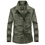 Brand Military Army Shirt Men 2020 Spring Autumn 100% cotton Long Sleeve Mens Shirts Plus Size 4XL 5XL 6XL Camisa Masculina