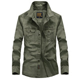 Brand Military Army Shirt Men 2020 Spring Autumn 100% cotton Long Sleeve Mens Shirts Plus Size 4XL 5XL 6XL Camisa Masculina