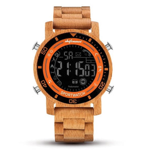 Shifenmei Watches Men 2020 Military Watch LED Digital Wooden Sports Watches Outdoor Male Alarm Clock Wood Wristwatch Male
