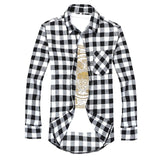Plaid Men Shirts  Summer Mens Checkered  Long Sleeve Shirt Men Blouse Camisa (suggest buy 2 size up)