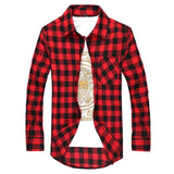 Plaid Men Shirts  Summer Mens Checkered  Long Sleeve Shirt Men Blouse Camisa (suggest buy 2 size up)