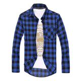 Plaid Men Shirts  Summer Mens Checkered  Long Sleeve Shirt Men Blouse Camisa (suggest buy 2 size up)