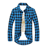 Plaid Men Shirts  Summer Mens Checkered  Long Sleeve Shirt Men Blouse Camisa (suggest buy 2 size up)